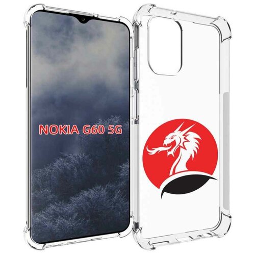 Чехол MyPads дракон-рисунок для Nokia G60 5G задняя-панель-накладка-бампер