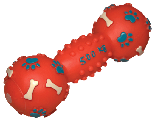 Игрушка для собак зооник Гантель 500 кг виниловая, в ассортименте (19 см)