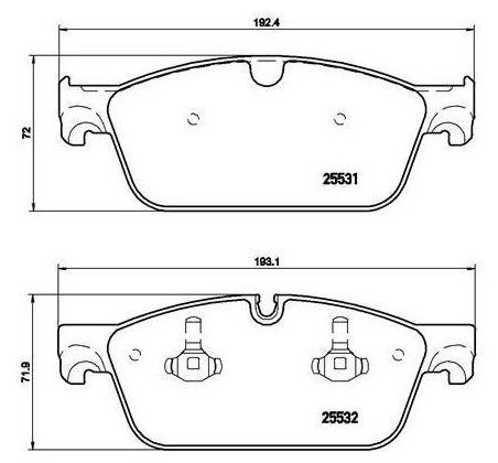 Дисковые тормозные колодки передние TRIALLI PF4290 для Mercedes-Benz M-class, Chevrolet Spark, Chevrolet Aveo, Mercedes-Benz ML (4 шт.)