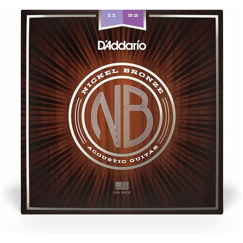 Струны для акустической гитары D'Addario NB1152 11-52, никелированная бронза