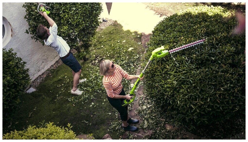 Высоторез-кусторез аккумуляторный greenworks G24PH51 без АКБ и ЗУ (2300707), 24 В - фотография № 7