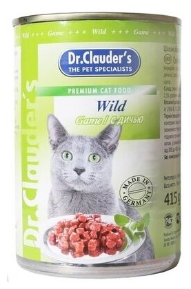 Dr.Clauders Консервы для кошек с дичью, 0,415 кг (2 шт)