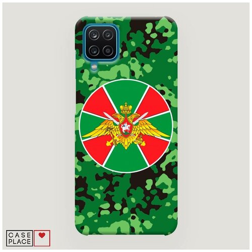 фото Чехол пластиковый samsung galaxy a12 пограничные войска зеленый камуфляж case place