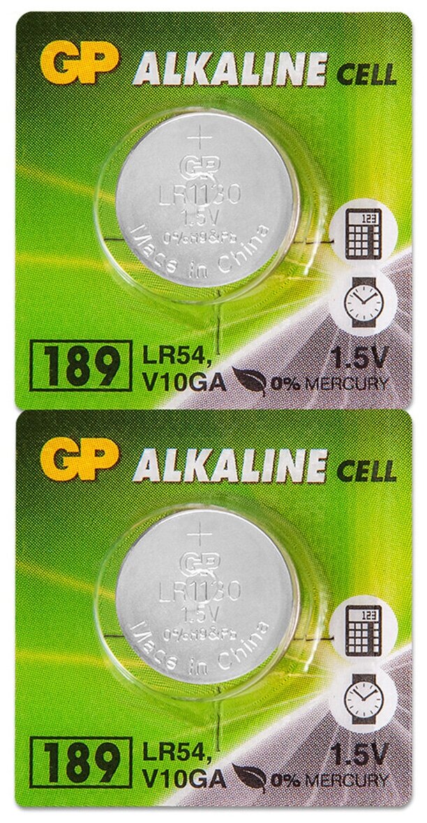 Батарейка AG10 (LR54 LR1130 389) 1.5V GP Blister