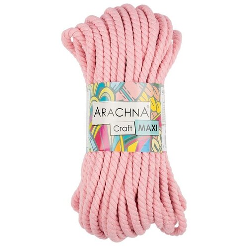 Пряжа ARACHNA "CRAFT MAXI" 75% хлопок, 25% фибра 3 шт. х268г 15,24м №04 розовый