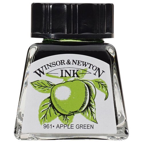 Тушь Winsor&Newton для рисования, зеленое яблоко, стекл. флакон 14мл