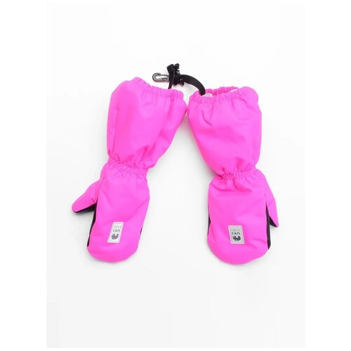 Варежки UKI Kids для девочек зимние, подкладка, размер 2 (1-2 года), розовый