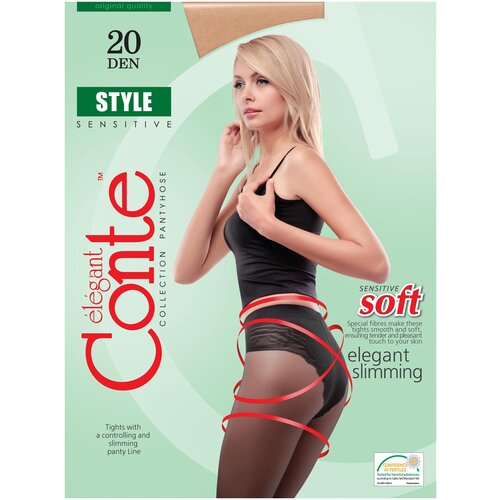 Колготки Conte Style, 90 den, 2 шт., бежевый