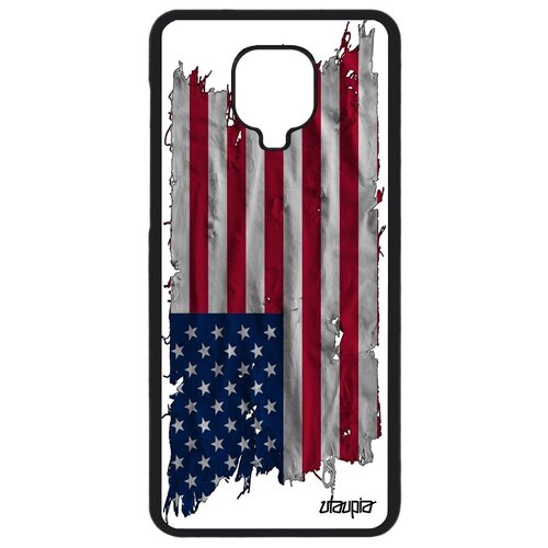фото Стильный чехол для телефона // xiaomi redmi note 9 pro // "флаг соединенных штатов на ткани" государственный дизайн, utaupia, белый