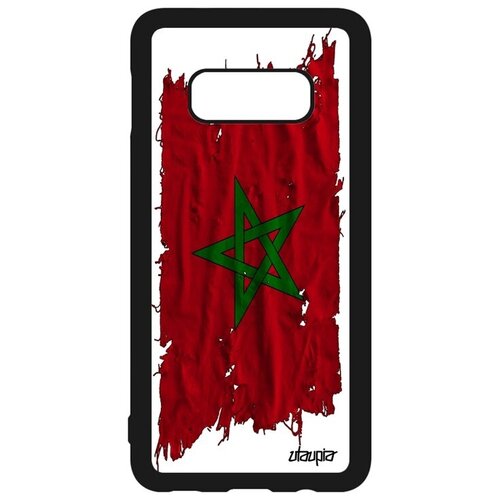 фото Защитный чехол для мобильного // samsung galaxy s10e // "флаг марокко на ткани" дизайн стиль, utaupia, белый