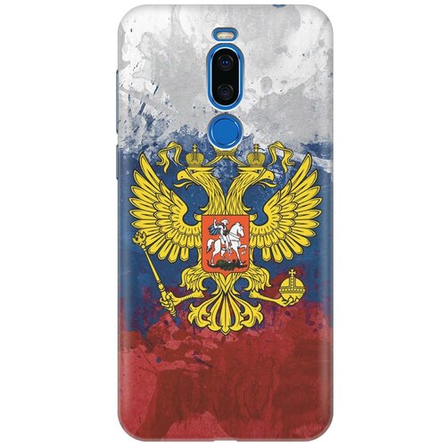 фото Gosso ультратонкий силиконовый чехол-накладка для meizu x8 с принтом "герб и флаг рф"