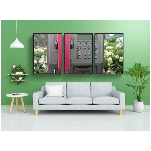 фото Набор модулных постеров для интерьера "телефонная будка, телефонный аппарат, таксофон" 60x90 см. в тубусе, без рамки lotsprints