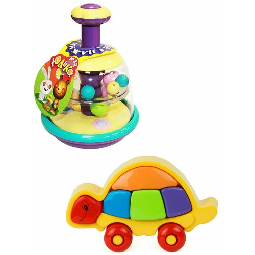 Детский развивающий набор для малышей Юла Юлька пастельные цвета сортер Логическая черепашка биплант 2200₽