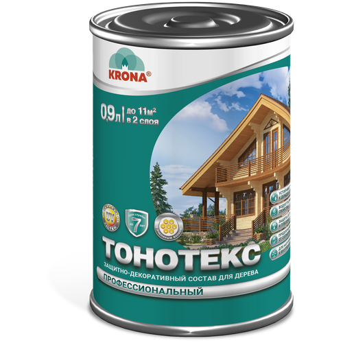 Пропитка KRONA Тонотекс для древесины Рябина яркая 0,9 л