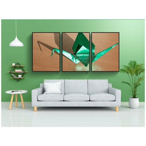 фото Набор модулных постеров для интерьера "оригами, искусство складывания из бумаги, складки" 60x90 см. в тубусе, без рамки lotsprints