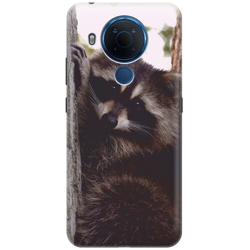 фото Ультратонкий силиконовый чехол-накладка для nokia 5.4 с принтом "енотик" gosso