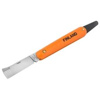 Нож FINLAND прививочный с язычком для отгиба коры и прямым лезвием из нержавеющей стали