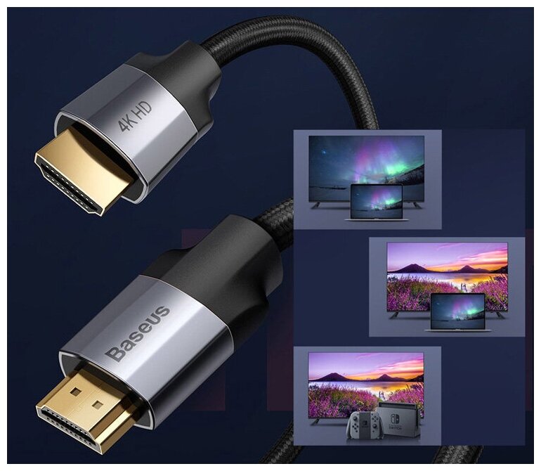 Переходник Baseus USB-C to MiniDP CAHUB-Z0G (Deep Grey) - фото №5