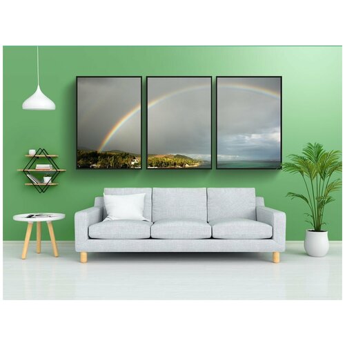 фото Набор модулных постеров для интерьера "радуга, погода, море" 60x90 см. в тубусе, без рамки lotsprints