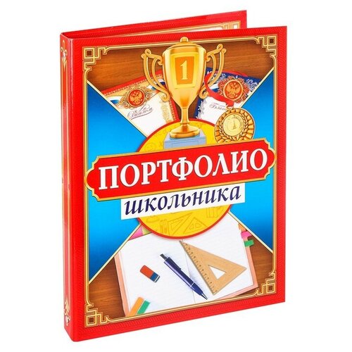 Папка на кольцах «Портфолио школьника», 13 листов-разделителей, 24,5 х 32 см папка на кольцах портфолио школьника 13 листов разделителей 24 5 х 32 см 1шт