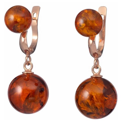 Серьги Amberprofi, серебро, 925 проба, янтарь