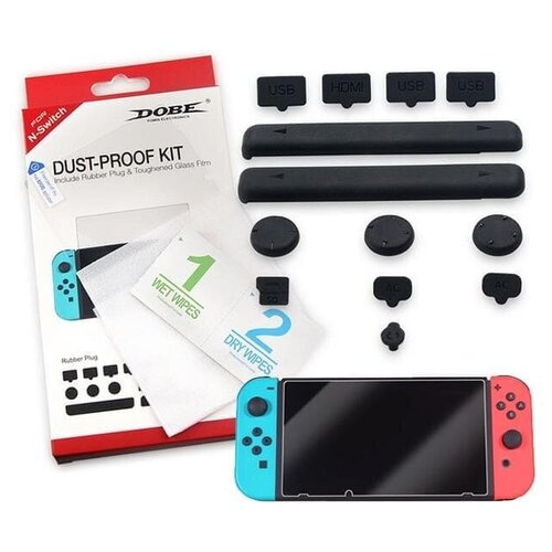 Комплект заглушек для защиты от пыли + защитная пленка для Nintendo Switch Dust-proof Kit DOBE TNS-862