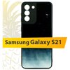 Стеклянный чехол для Samsung Galaxy S21 / Чехол для Самсунг Галакси Эс 21 Mix glass (Ночное небо) - изображение