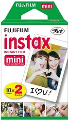 Картридж для моментальной фотографии Fujifilm Instax Mini Glossy, 800 ISO, 100 г, 20 шт., белая