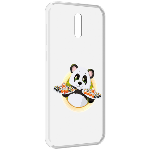 Чехол MyPads панда-с-суши для Alcatel 3L (2019) задняя-панель-накладка-бампер