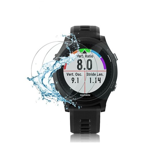 Защитное закаленное противоударное стекло MyPads для умных смарт-часов Garmin Fenix 6 с олеофобным покрытием