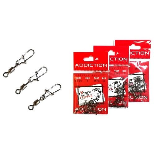 фото Extreme fishing, карабин с вертлюгом, арт.51-01, №5, 9шт.