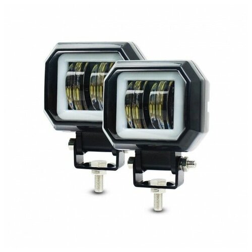 Комплект круглых светодиодных ФАР ПО 20 ВТ 4 LED CREE ДХО C СТГ/мото/авто/на бампер/автомобиль/внедорожник/автобус/мото/на дуги/на вилку