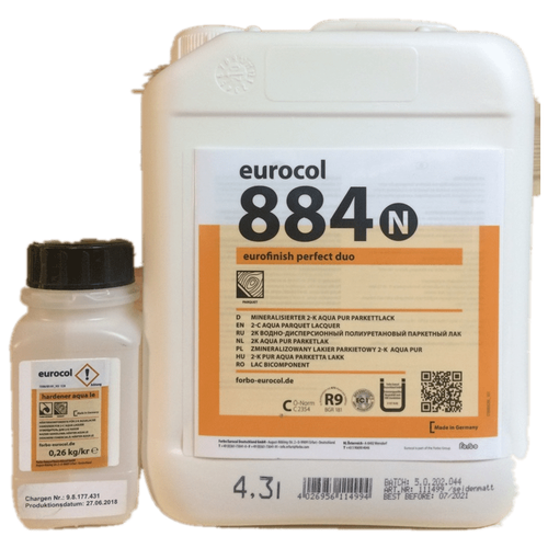 Паркетный лак Forbo Eurocol Eurofinish Perfect Duo 2K 884, (5.00л.) полуматовый