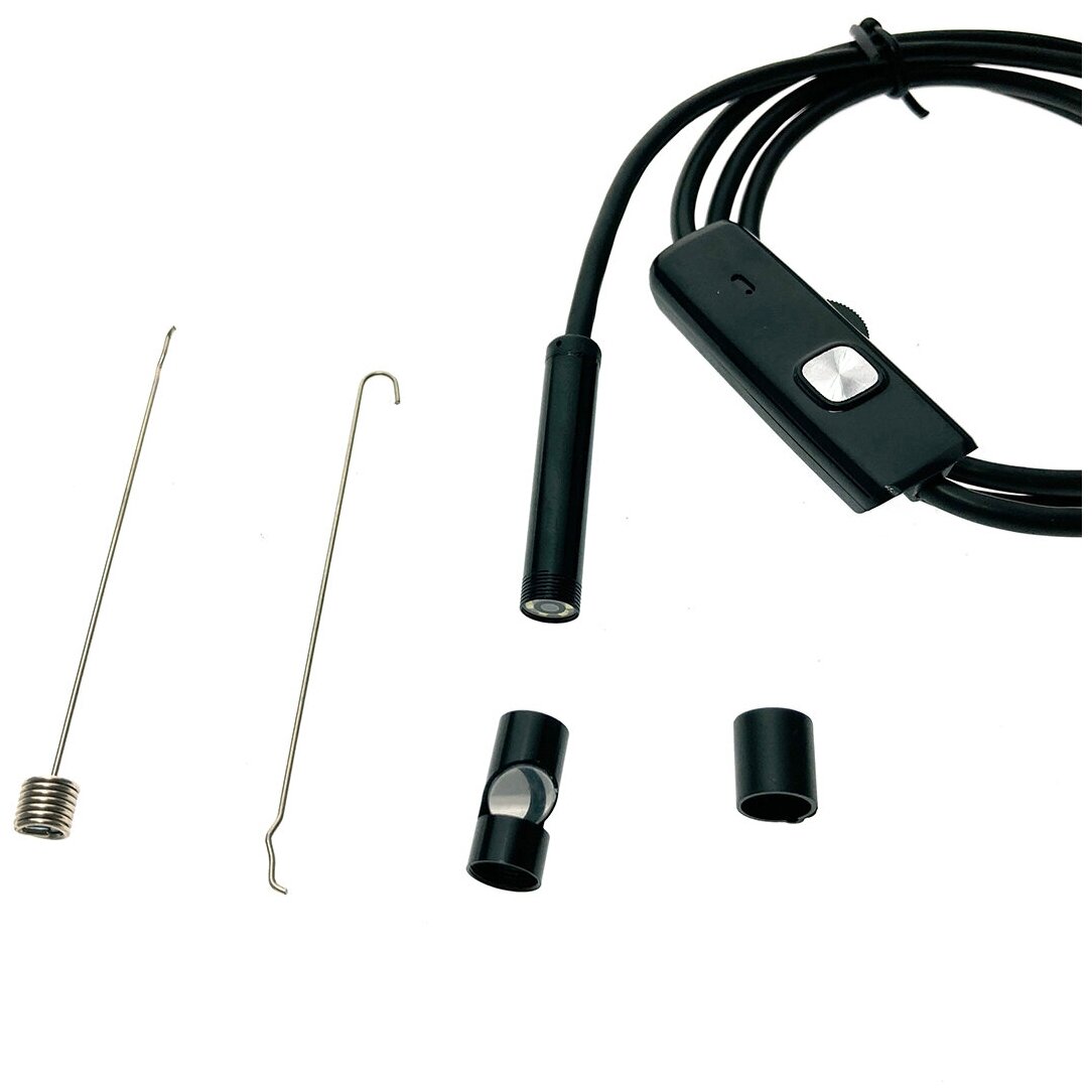 Водонепроницаемый ip67 USB/Micro USB эндоскоп, 1 метр, с подсветкой, черный - фотография № 4