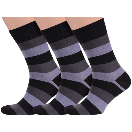 Комплект из 3 пар мужских носков MoscowSocksClub nm-46, графитовые, размер 25 (38-40)