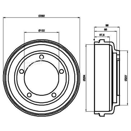 Барабан Тормозной Задн. Transit Bus (Fd_ _ Fb_ _ Fs_ _ Fz_ _ Fc_ _) Transit Kasten (Fa_ _) Trans Mintex арт. mbd058