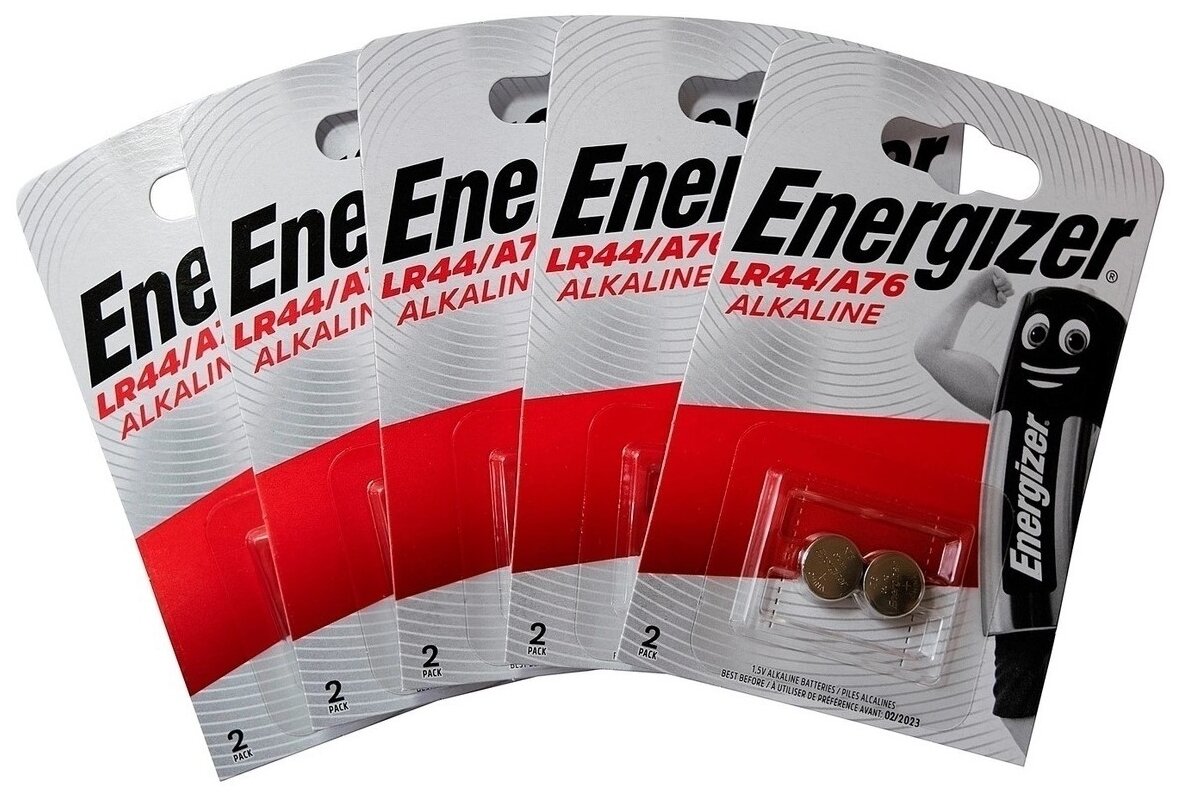 Батарейка Energizer LR44 Alkaline 10шт(5 блистеров по 2шт)