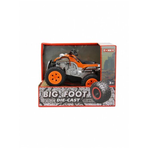 Квадроцикл инерционный Funky Toys die-cast, рессоры, свет, звук, оранжевый, 1:24 (FT61063), Funky Toys