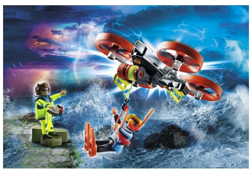 Конструктор Playmobil Спасательная служба 70143 Спасение дайверов с помощью дрона