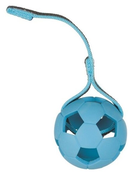 Мяч на ремешке, натуральная резина, Trixie (игрушка для собак, ф 11 см/30 см, цвета в ассортименте, 33494)