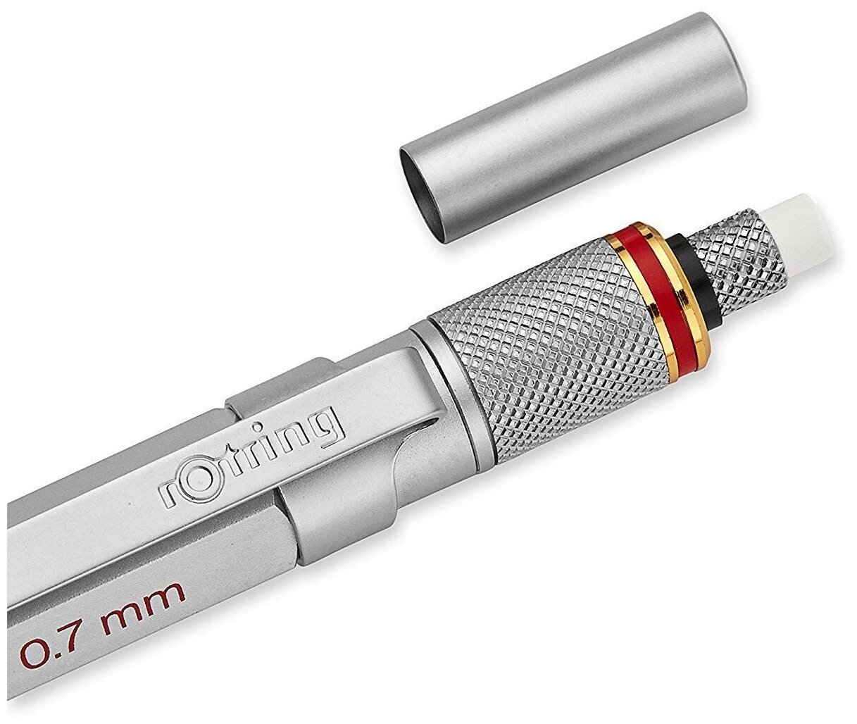 Автокарандаш Rotring 800+, серебристый корпус, со стилусом 0.7 мм