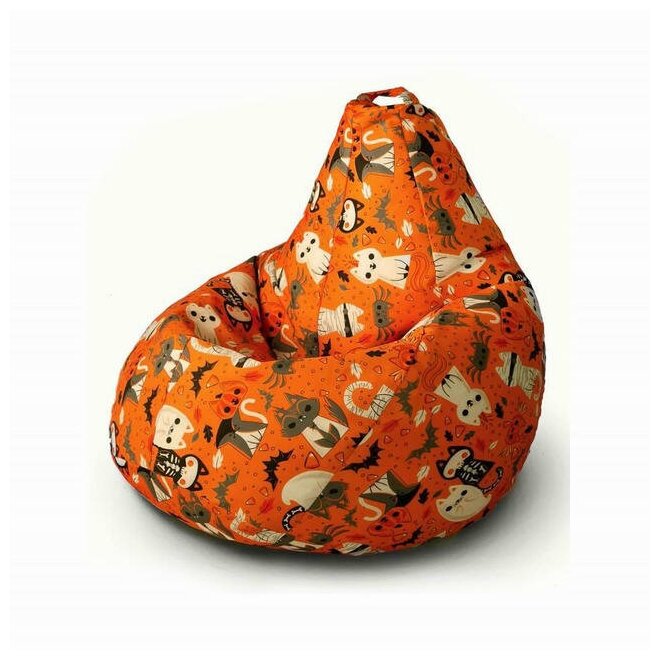 MyPuff кресло-мешок Груша, размер XХХХL-Комфорт, мебельный хлопок, Хеллоуин Кошки - фотография № 1