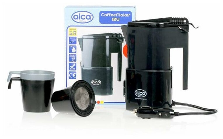 Миникофеварка Alca 12 В, 0.4 л, 2 чашки и 1 фильтр для кофе