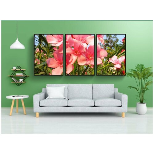 фото Набор модулных постеров для интерьера "полевые цветы, дхарвад, цветы" 60x90 см. в тубусе, без рамки lotsprints