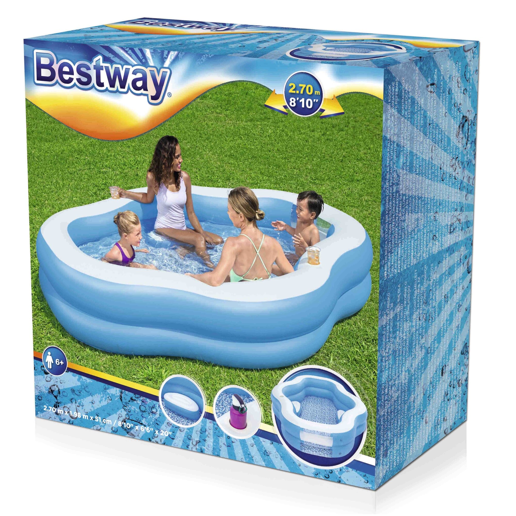 Bestway Надувной бассейн Семейный - Splashview 270*198 см, клапан 54409