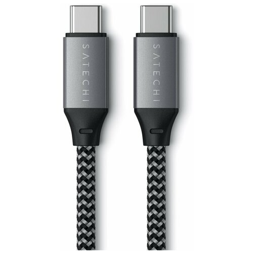 Дата-кабель Satechi USB-C (2 м, 100 Вт, 480 Мбит/с; поддержка PD) Серый космос / Space Gray зарядный комплект satechi 72w type c pd car charger 72 вт space gray