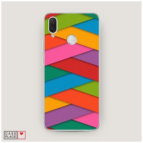 фото Чехол силиконовый huawei p smart plus цветные линии case place