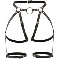 Кожаные трусы open RING black