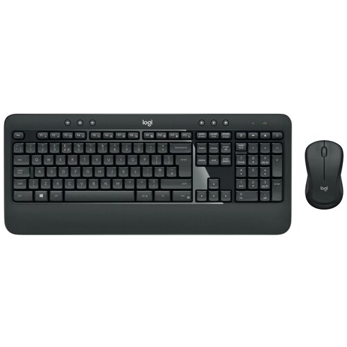 Комплект клавиатура и мышь Logitech Wireless Desktop MK540, беспроводной, черный, подставка для запястий