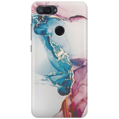 фото Re:pa накладка transparent для xiaomi mi 8 lite с принтом "сине-розовый мрамор"